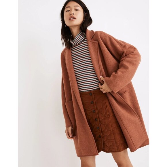 Madewell Women's XS 100% Merino Wool Courton Sweater Coat in Warm Umber - Picture 1 of 8